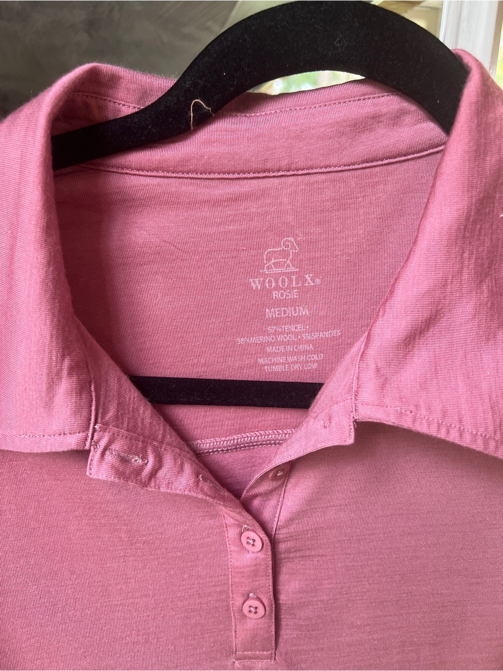 Woolx Rosie Merino Sleeveless Polo Tank Top Dusty Rose wool quality nice - Picture 3 of 4